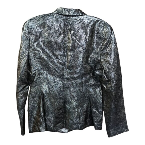 Nicole Miller Gray with Gold Silver Foil Overlay Blazer & Pants - New with Tags‎ - Picture 3 of 9